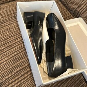Nordstrom Leather Pumps Size 8 1.75" Block Heel Non Slip Skid
